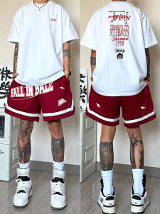 Retro American Cotton Short Sleeve T-Shirt Mens Loose Fit round Neck Printed Summer Top Breathable Comfortable Youth Fashion