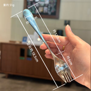 Classic German Style 1810 Stainless Steel One-Piece Long Handle Fork Spoon for Noodles Salad Mixing Home Use Dining Utensils