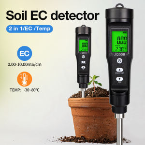 ดินดิจิตอล JQ008 EC เครื่องวัดอุณหภูมิ0.00-10.00เมตร/ซม. เครื่องวัดค่าการนำไฟฟ้าดินกันน้ำสำหรับดอกไม้สวน