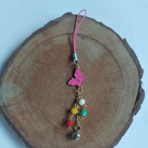 Strap Hp Kupu-kupu Ceko Kristal Aksesoris Gantungan Hp Mini Lonceng Aneka Warna