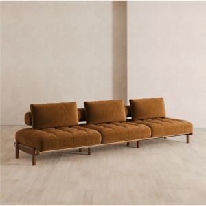 Italian Minimalist Solid Wood Fabric Sofa Sample Room Hotel Simple Grand Double Triple Seat Sofa Home Furniture Living Room