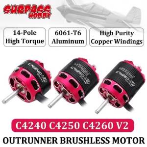 SURPASS HOBBY | Động Cơ Không Chổi Than Surpass Hobby V2 14 Cực Hi-Torque Outrunner Dành Cho Các Mẫu Máy Bay Cánh Cố Định C4240 C4250 C4260 C5045 C5055 C5065