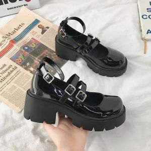 Size 35-40 6-7cm Hepburn Jk Mary Jane Women's Shoes - Thick-Soled British Style Leather Japanese Uniform Shoes