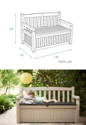 Outdoor Storage Plastic Bench