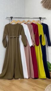 [COD] Gamis Wanita Polos Muslim Sandira Dress Ity crepe Sabuk Size XLXXL(JUMBO) BUSUI FRIENDLY
