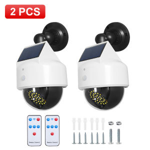 Outdoor Sensor Solar Lights Remote Control Powered Simulation Monitoring Wall Lamp Fake Security Camera for Porch Garden Patio