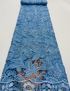 African Nigerian Water Soluble Fabric and Lace Newest Stones Guipure Cord Lace Embroidered for Women Wedding Dresses 5Yards