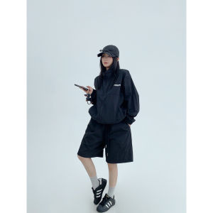 Bộ Đồ Thể Thao Chống Nắng Mùa Hè Thường Ngày Cho Nữ Áo Khoác Mỏng Ngoài Trời Quần Short Rộng Rãi Cho Cặp Đôi Thời Trang