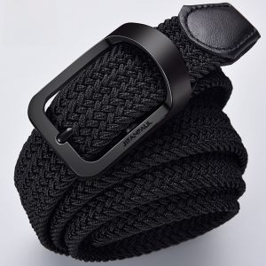 Canvas Men Belt Pin Buckle New Arrival Casual Belt Trendy Student Easiest for Match Elastic Female Woven Punch-Free Pant Belt