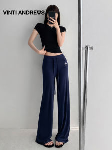 Laid-back Flowy Loose Slim Fit Drawstring Long Pants