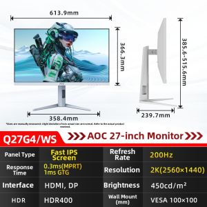 Colorful | 27 Inch 2K High Resolution IPS Desktop Monitor