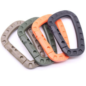 คร่ำหวอดเซฟตี้ คาราบิเนอร์ สแนปลิ้งค์ แบบพลาสติก Carabiner D Ring ตะขอพวงกุญแจ