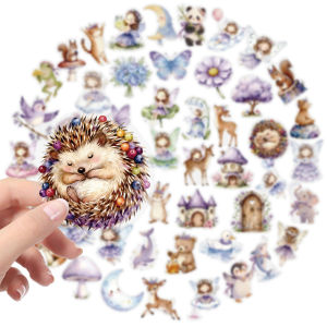 50 PCS Dreamy Stickers Cartoon Cute Forest Animal Stickers Scrapbook Decorate Material Waterproof Clear PET Stickers