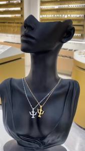 18K Gold Plated Psychology Symbol Pendant Necklace For Women Men Stainless Steel Psychological Jewelry