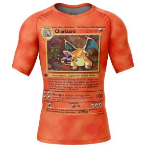 Bandai | Fashion New Pocket Monster Fire Breathing Dragon Elf Pattern 3D Printed Mens and Womens Casual T-shirt Breathable and Loose