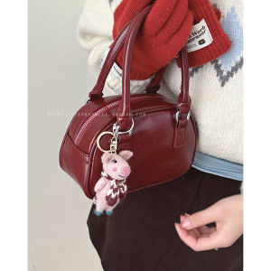 Red Womens Shoulder Bag for Autumn/Winter 2023 New Trendy Korean Style Handbag Versatile Crossbody Satchel Small Square Bag