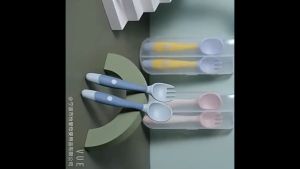 BPA FREE Sendok dan Garpu MPASI Bayi Baby Spoon Fork Peralatan Makan Bayi Aman SILIKON Silicone