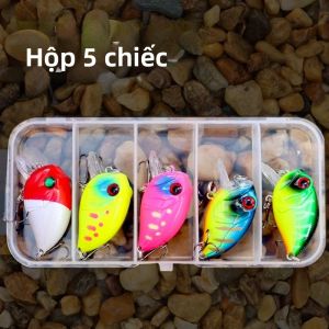 Bộ Mồi Câu Cá Giả BILLINGS 5 Chiếc Kiểu Đá Mồi Crankbait Nhựa Nhân Tạo Với Hạt Thép Nhỏ Dùng Cho Câu Cá Biển Sông Hồ
