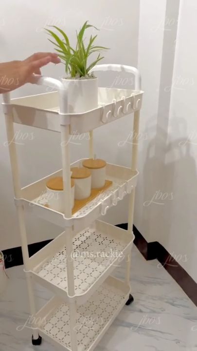 3/4/5 layer Moving Rack Kitchen Storage Shelf Wall Cabinets Home ...