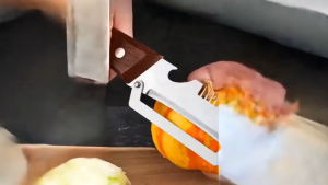Hodeso Multi Function Stainless Steel Peeler Kitchen Tools Vegetable Peeler Fruit Cutter Bottle Opener Wooden Handle