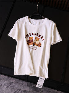 Áo Thun Cotton Cổ Tròn in Họa Tiết Hoạt Hình Dáng Rộng Thoải Mái Mùa Hè Cho Nữ Áo Thun Thường Ngày Thoáng Khí