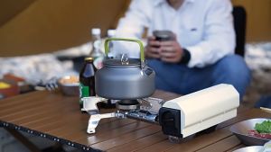 Bếp Gas gấp gọn dã ngoại cắm trại du lịch ngoài trời có túi đựng