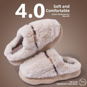 MONLEYTA | Mens Cotton Slippers Thick Bottom Indoor Home Anti-Slip Deodorant Warm Fleece Indoor Comfortable Winter New Style EVA Sole