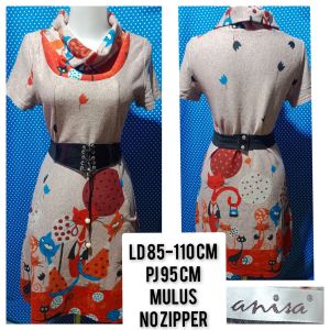DRESS LENGAN PENDEK RAJUT BROWN (ANIRA) 175