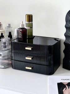 Luxurious Acrylic Cosmetic Storage Box Desktop Dustproof Makeup Organizer Holder for Skincare Products Bedroom Storage