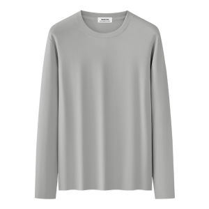Miiow | Antibacterial Modal Cotton Long Sleeve T-Shirt For Men Seamless Comfortable Casual Loose Inner Wear Spring Autumn New Arrival