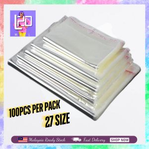 100PCS/Pack Transparent Mask Clothing Packing Bag Self Adhesive Plastic Bag OPP Storage Bag