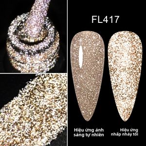 Bộ Sơn Móng Tay Dạng Gel Phản Quang Bốn Màu LILY 7ml - Vàng Champagne Bạc |   Sơn Gel UV LED Bán Vĩnh Cửu Cho Móng Tay |   Trang Trí Móng Tay