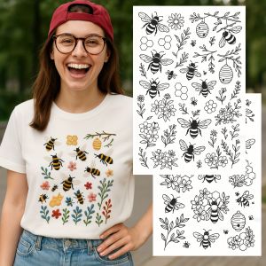 2pcs Water Soluble Embroidery Patterns Water Soluble Embroidery Self-Adhesive Stabilizer Washable