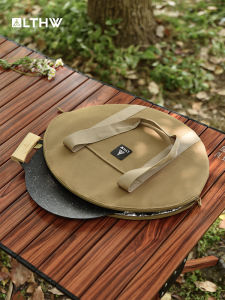 LTHW Thickened Outdoor BBQ Pan Storage Bag Portable Camping Travel Utensils Storage Pouch Durable Flat Bottom Fry Pan Bag