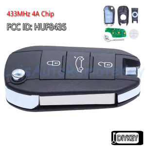 3 Buttons Flip Remote Car Key Fob 433MHz 4A Chip for Citroen Aircross C3 C5 C6 for Peugeot 308 4008 P/N: HUF8435 98 139 654 77