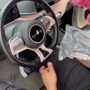 For BYD Dolphin Mini Dolphin Surf Atto3 Atto 3 2022 2023 2024 Car Steering Wheel Cover Sticker Trim Interior Accessories