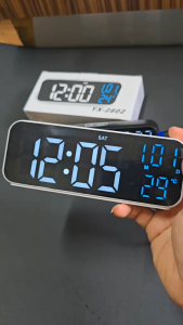 JD-2802 Jam Digital Meja LED Besar Tampil Jam Tanggal Hari Suhu 2 Alarm 12/24 Jam Alarm Snooze