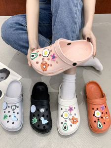 Egg Flower Flat Bottom Sandals Womens Summer Cartoon Cute Big Head Slippers New Style Head Covering Anti-slip Beach Shoes