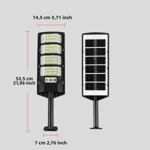 Đèn Đường Năng Lượng Mặt Trời LED Siêu Sáng Có Cảm Biến Chuyển Động Và Điều Khiển Từ Xa IP67 Chống Nước Không Cần Nối Dây Cho Sân Vườn Chiếu Sáng An Ninh Sân Hiên