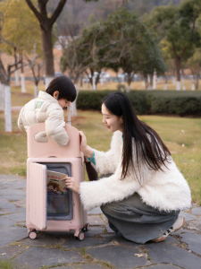 MINGLV | Ride-On Lightweight Durable Childrens Luggage