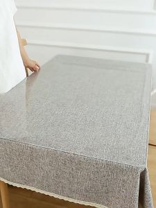 2mm Thick PVC Table Mat Transparent Tablecloth Waterproof Oil-Proof Dining Table Protector Lapik Meja 6 Kerusi 透明桌垫