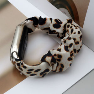 Dây Đeo Mi Band 10 Màu Vàng Tương Thích Với Xiaomi Smart Band 9/8 Dây Đeo Tay Nữ Kiểu Scrunchies Dây Đeo Tay Thời Trang Vòng Đeo Tay Vải Đàn Hồi Solo Loop