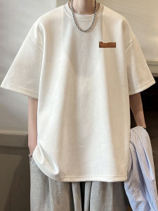 เสื้อยืดผู้ชายแขนสั้นคอตัวเล็กทรงหลวมสไตล์สตรีทแฟชั่นฤดูร้อน 2025 แบรนด์เนม VITOULAN ทรงเข้ารูป เสื้อยืดคอกลม