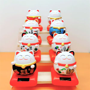 Cross-Border Creative Solar Maneki Neko Decoration for Car Interior Dashboard Add Cute Decoration Decoration Car Supplies
