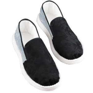 Country Farm Handmade Mens Cloth Shoes Comfortable Lightweight Breathable Casual Embroidered Patchwork Lazy Style Footwear