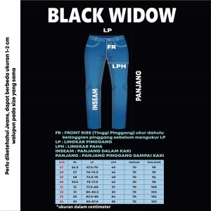 GOJINIEJEANS - Highwaist Tulang Kaki Slit Depan - 4834 - BLACK WIDOW