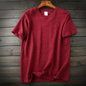 เสื้อยืดคอกลมแขนสั้นผ้าฝ้ายไผ่ระบายอากาศได้ดีสำหรับผู้ชาย ทรงหลวม สไตล์ย้อนยุค ฤดูร้อน 2023 เสื้อผ้าทำงานสไตล์ยุโรปและอเมริกัน