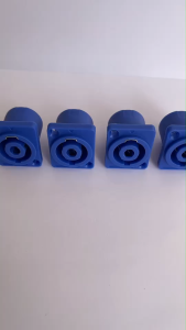 แพ็ค 4 ตัว สีฟ้า แจ็คSPEAKON เหลี่ยม แจ็คสเปคคอนตัวเมีย สเปคคอนเหลี่ยมเล็ก J.SPEAKONตัวเมีย