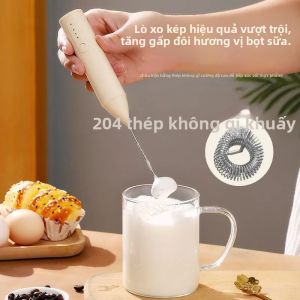 Máy Đánh Bọt Sữa Mini Cầm Tay Điện 3 Tốc Độ Đánh Trứng Làm Đồ Uống Pha Cà Phê Máy Xay Sinh Tố Nhà Bếp Sạc Lại Được Thiết Bị Gia Dụng