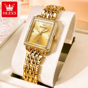 OLEVS wristwatch for women waterproof diamond luxury stainless steel date luminous square watches